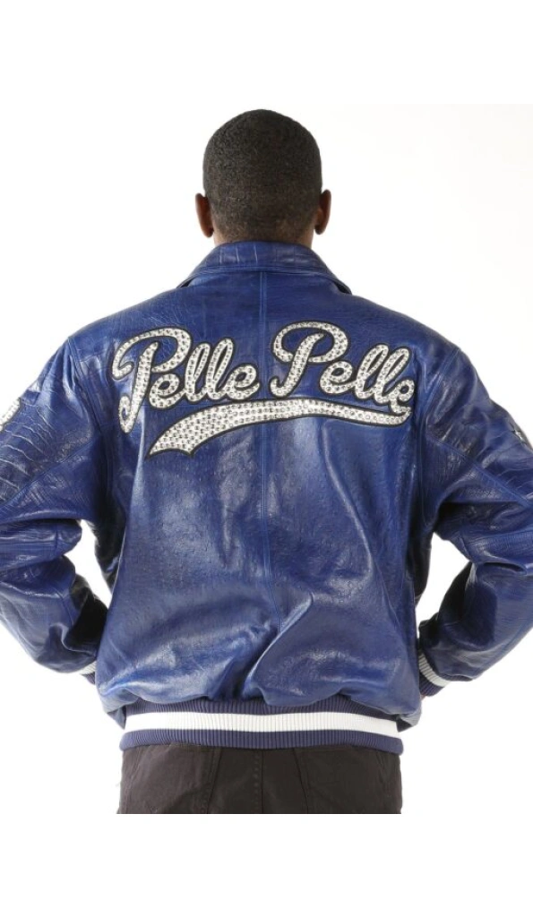 Pelle Pelle Blue MB Leather Varsity Jacket | Men Jacket