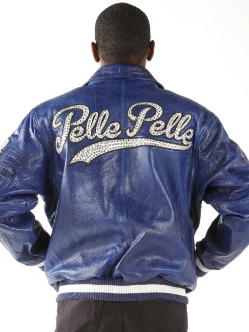 Pelle Pelle Blue MB Leather Varsity Jacket | Men Jacket