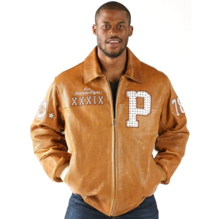 Pelle Pelle Brown MB Leather Varsity Jacket | Men Jacket view 2