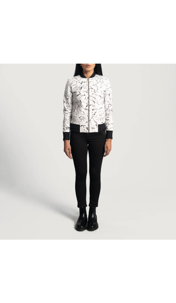 Flight White Leather Bomber Jacket | Pelle Pelle Store