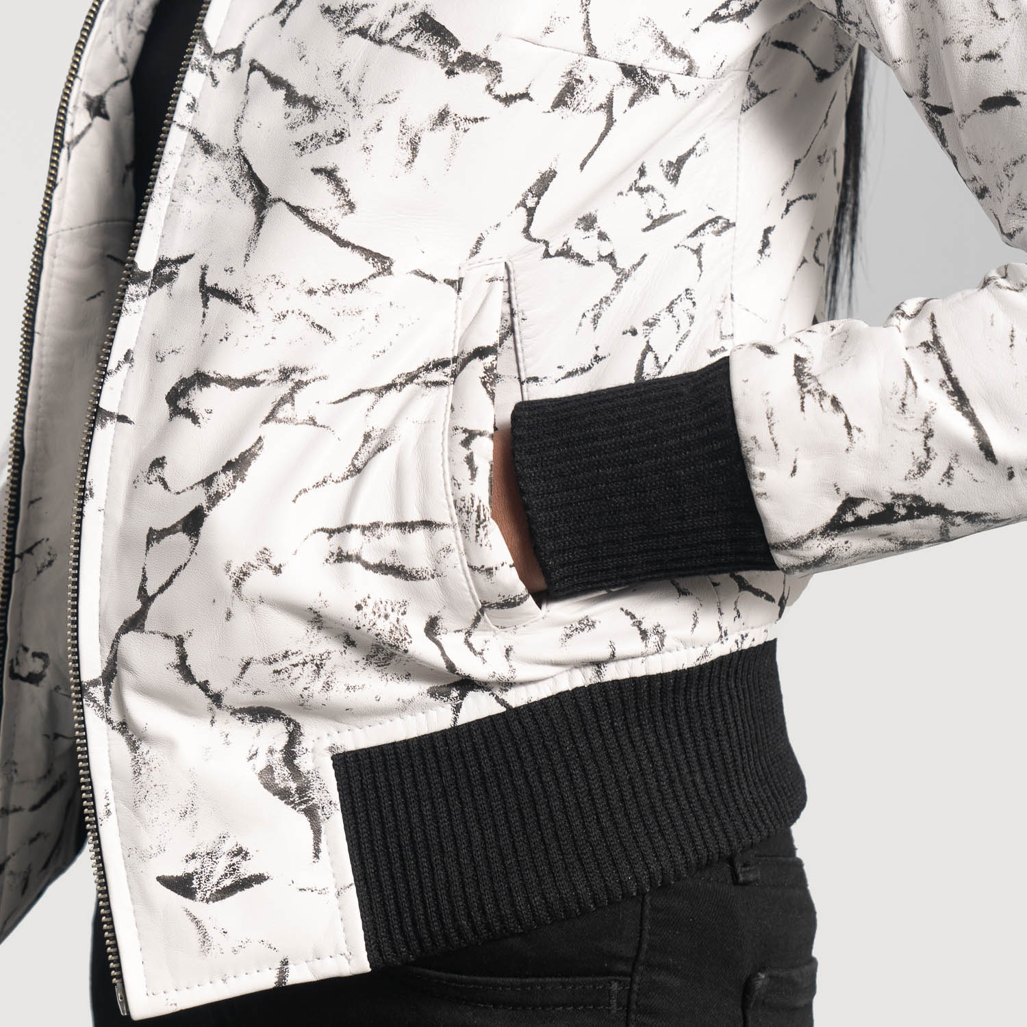 Flight White Leather Bomber Jacket | Pelle Pelle Store view 2