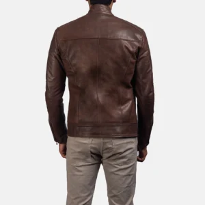 Pelle Pelle Brown Leather Moto Jacket | Pelle Pelle Store view 2