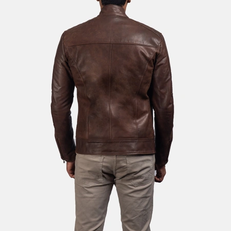Pelle Pelle Brown Leather Moto Jacket | Pelle Pelle Store view 2