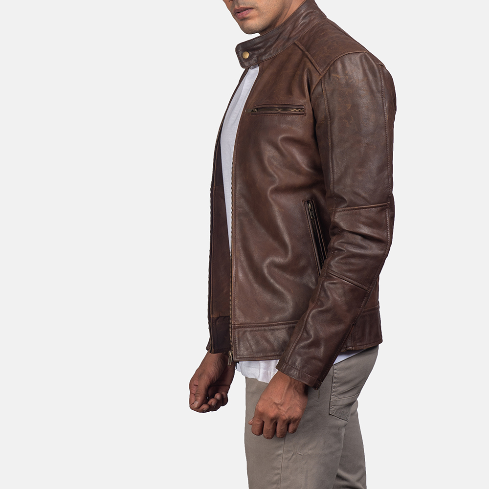 Brown Motorcycle Leather Jacket | Pelle Pelle Store view 2