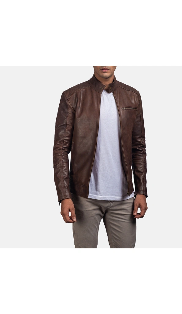 Brown Motorcycle Leather Jacket | Pelle Pelle Store