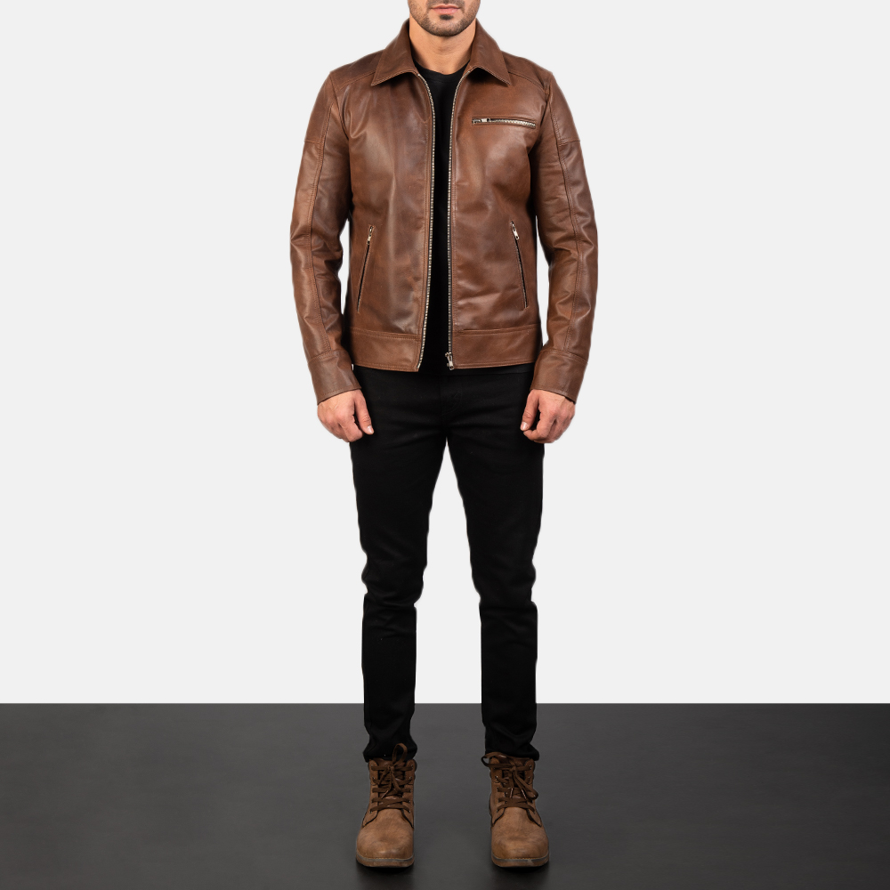 Pelle Pelle Brown Biker Leather Jacket | Motorcycle Jacket