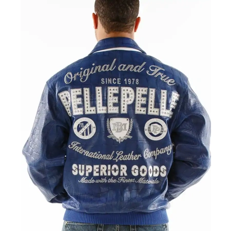 Pelle Pelle Blue MB Croc Leather Jacket | Men Jacket view 2