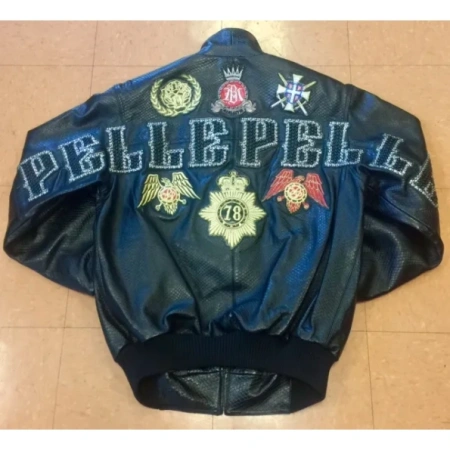 Pelle Pelle Patches MB Black Leather Jacket | Men & Women view 2