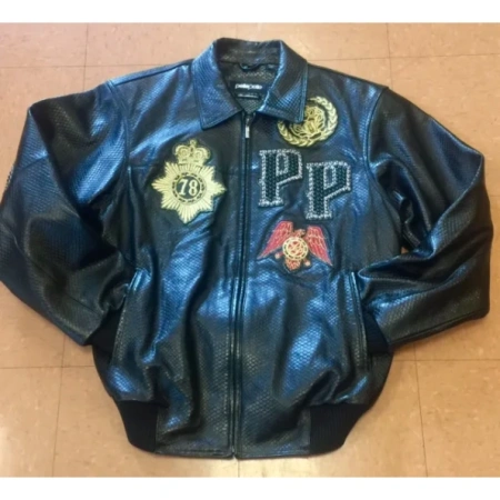 Pelle Pelle Patches MB Black Leather Jacket | Men & Women