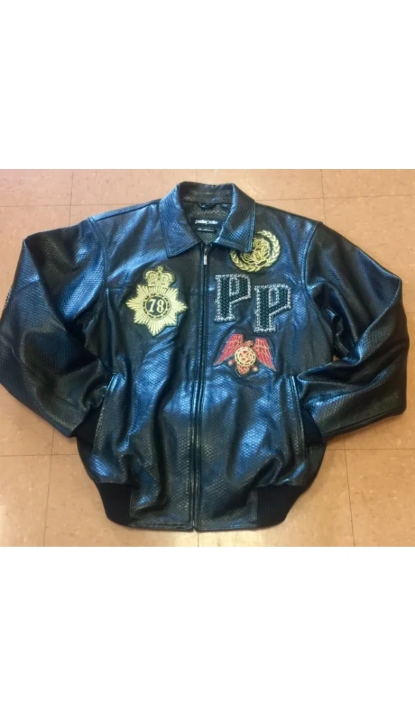 Pelle Pelle Patches MB Black Leather Jacket | Men & Women