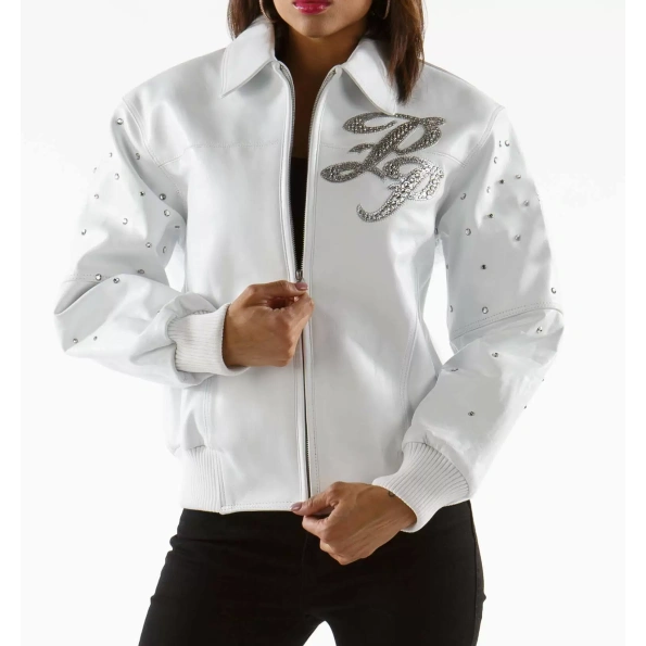 Pelle Pelle Women White Leather Jacket | Studded Jacket