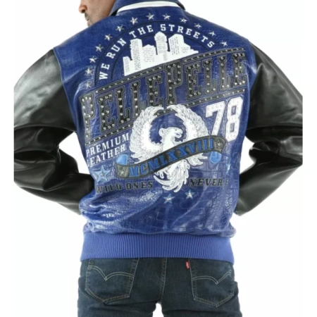Pelle Pelle Men Navy Blue Leather Jacket view 2