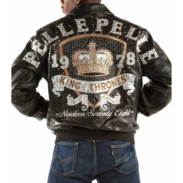 Pelle Pelle Men King Thrones Leather Jacket | Black Jacket