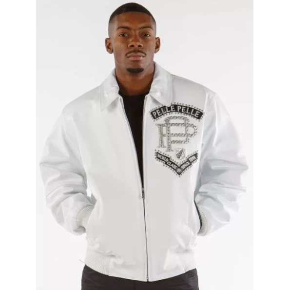 Pelle Pelle Men Born Free White Jacket | Leather Jacket view 1