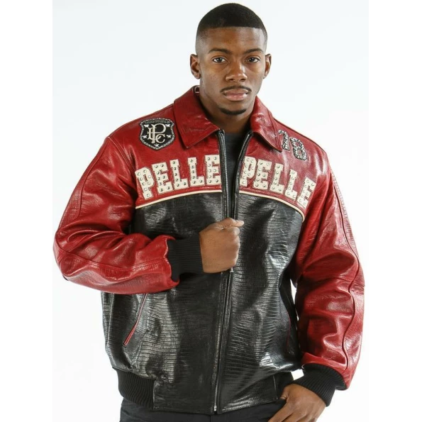 Pelle Pelle Red Black MB Leather Jacket | Men Jacket