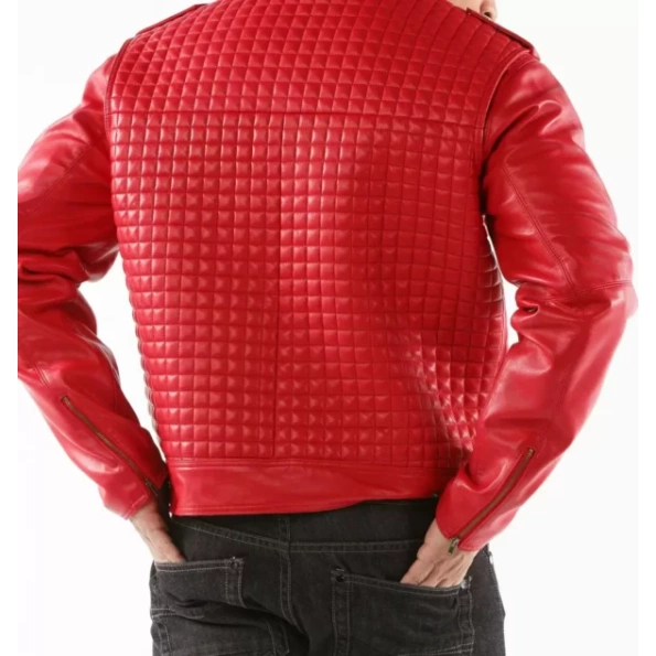 Pelle Pelle Houndstooth Red Leather Jacket | Men Jacket