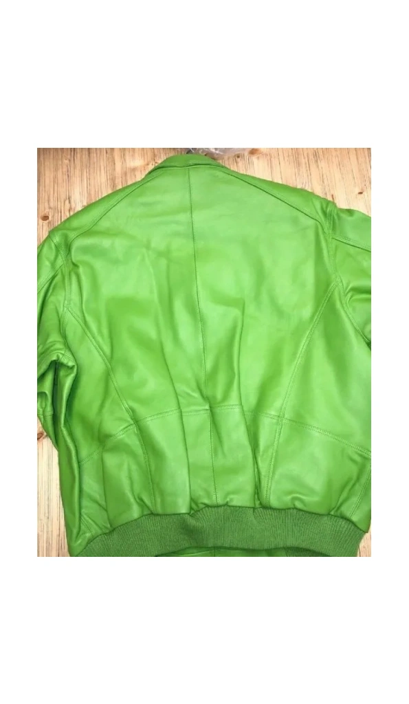 Pelle Pelle Plain Green Leather Jacket | Men & Women