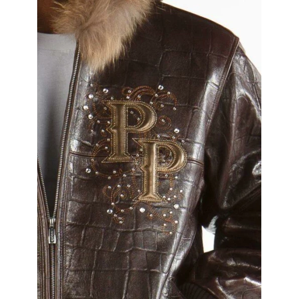 Pelle Pelle Dark Brown Crest Leather Jacket | Hooded Jacket view 3