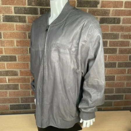 Pelle Pelle Plain Grey Leather Jacket | Men & Women view 1