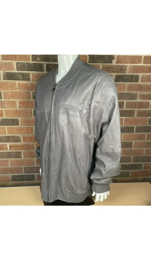 Pelle Pelle Plain Grey Leather Jacket | Men & Women