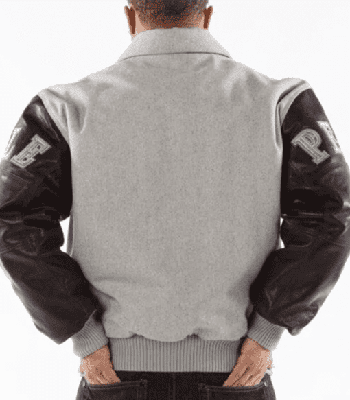 Pelle Pelle Legendary Men Grey Studs Jacket | Leather & Wool