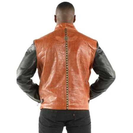 Pelle Pelle Men Brown China Collar Jacket | Leather Jacket