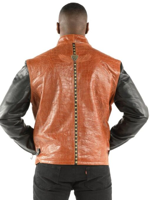 Pelle Pelle Men Brown China Collar Jacket | Leather Jacket