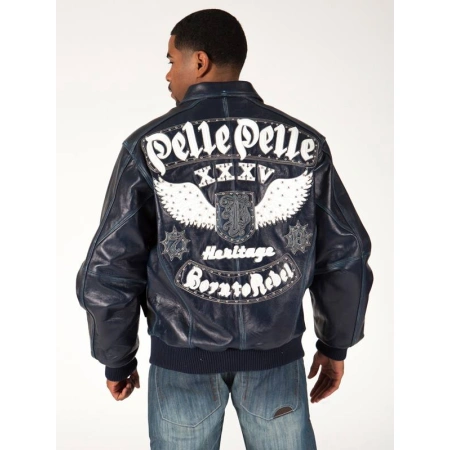 Pelle Pelle Navy Blue 1978 Leather Jacket | Born To Rebel view 2