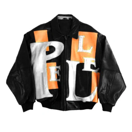 Pelle Pelle Orange Black Leather Jacket | Men & Women view 2