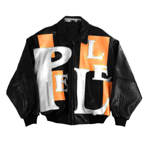 Pelle Pelle Orange Black Leather Jacket | Men & Women view 2