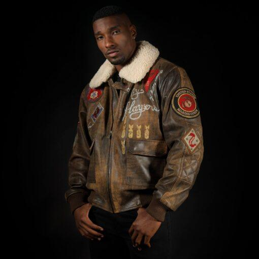Pelle Pelle My Player Aviator Leather Jacket | Brown Jacket