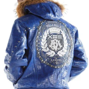 Pelle Pelle Blue Emblem MB Fur Hood Jacket | Leather Jacket view 2