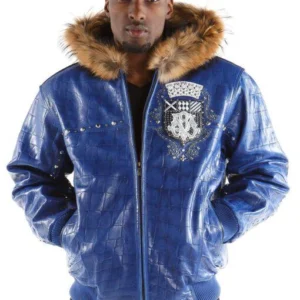 Pelle Pelle Blue Emblem MB Fur Hood Jacket | Leather Jacket