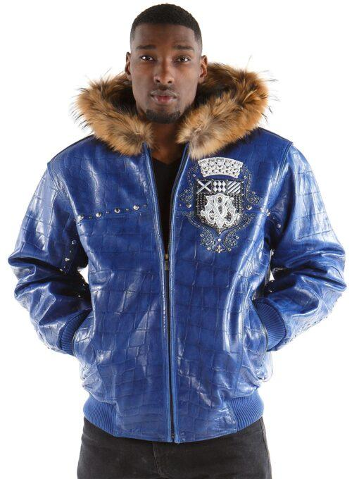 Pelle Pelle Blue Emblem MB Fur Hood Jacket | Leather Jacket