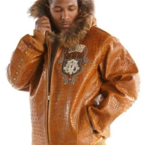 Pelle Pelle Brown Emblem MB Fur Hood Jacket | Leather Jacket