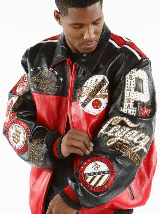Pelle Pelle Legacy Series MB Leather Jacket | Red & Black view 2