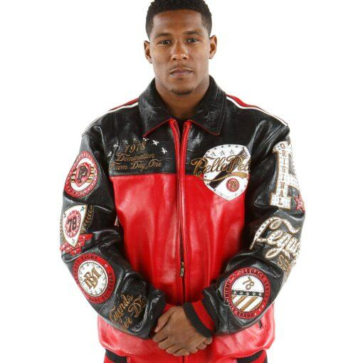 Pelle Pelle Legacy Series MB Leather Jacket | Red & Black view 3
