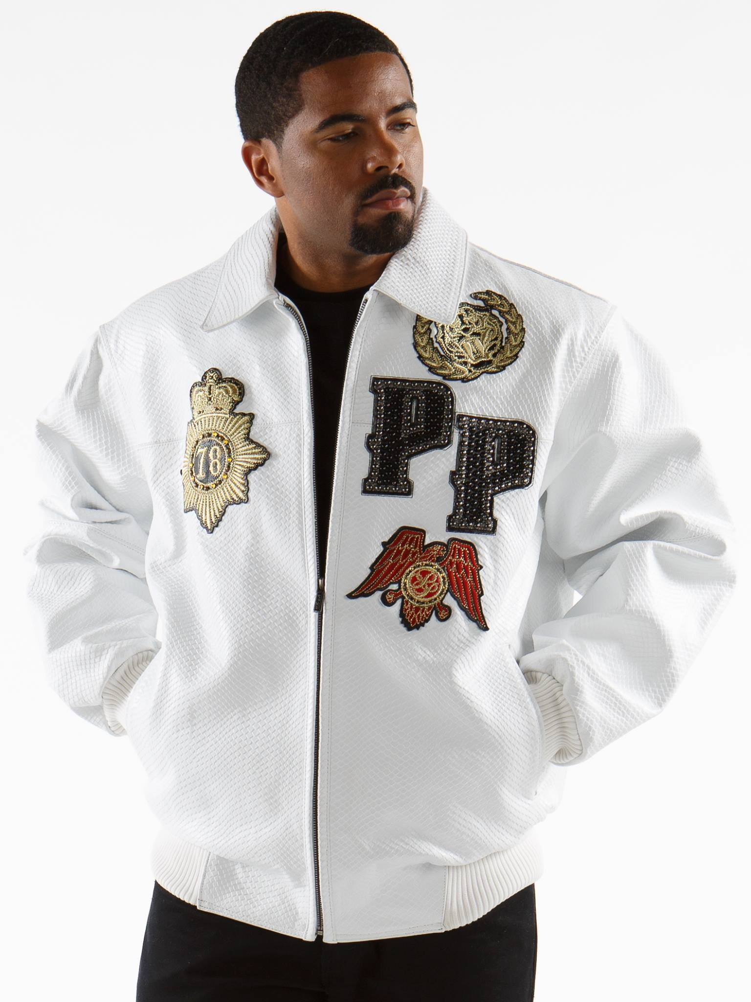 Pelle Pelle Patches MB White Leather Jacket | Men Jacket