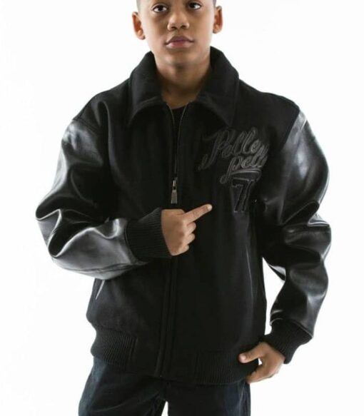 Pelle Pelle Kids Legendary Black Jacket | Leather & Wool view 1