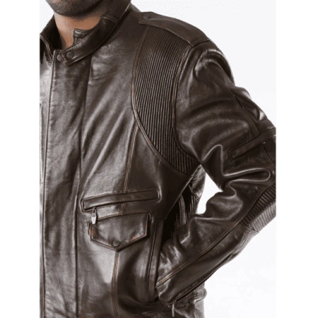 Pelle Pelle Dark Brown Men Biker Jacket | Leather Jacket view 3