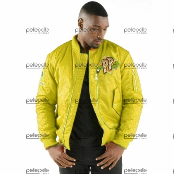 Pelle Pelle Quilted Cool Cat Leather Jacket | Yellow Jacket