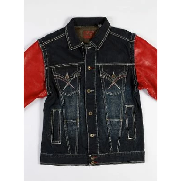 Pelle Pelle Men Jeans Blue Shirt | Leather & Denim Shirt view 3