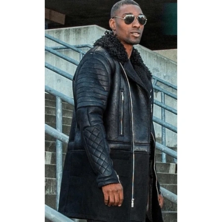 Pelle Pelle Black Quilted Fur Collar Coat | Leather Jacket view 2