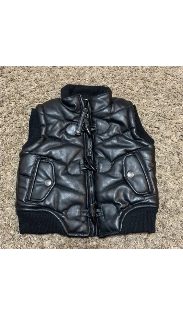 Pelle Pelle Leather Puffer Black Vest | Men & Women Jacket