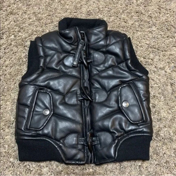 Pelle Pelle Leather Puffer Black Vest | Men & Women Jacket