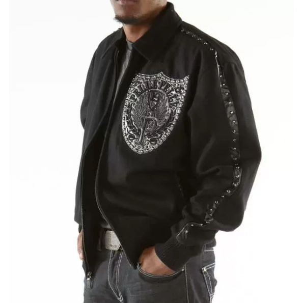 Pelle Pelle Black Band Of Brothers Men Jacket | Wool Jacket view 1