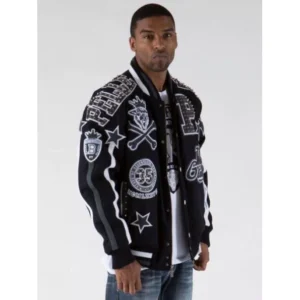 Pelle Pelle Men Navy Blue Varsity Jacket | 35th Anniversary view 1
