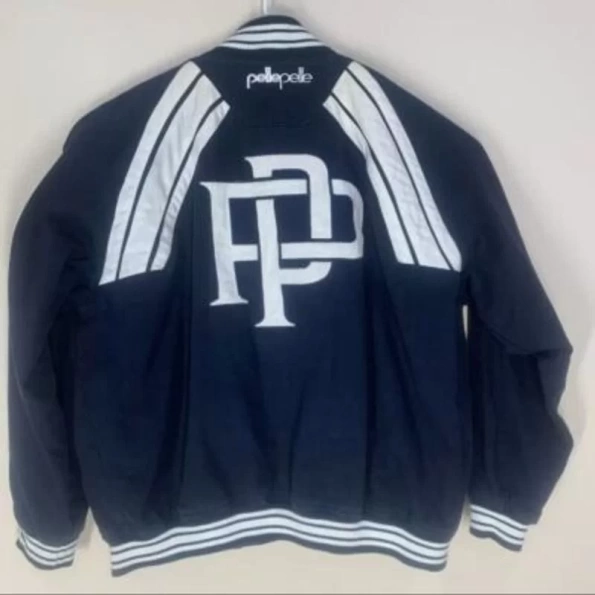 Pelle Pelle Varsity Wool Navy Blue Jacket | Men & Women view 2