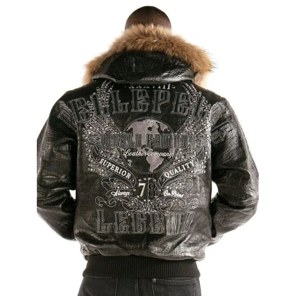 Pelle Pelle World Famous Encrusted Jacket | Fur Hood Jacket