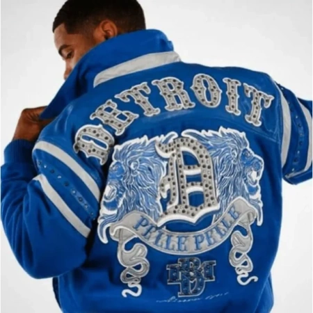 Pelle Pelle Men Blue Detroit Wool Jacket | MB Jacket view 2